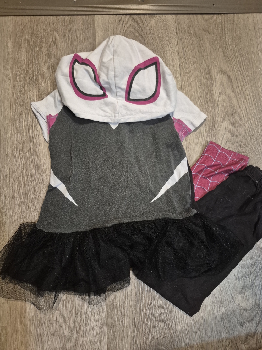 Girls 2pc Spider-Gwen Hooded Tutu Outfit - Picture 2 of 5